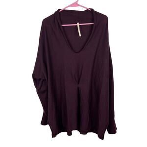 Childress handloomed Knitwear purple vneck long sleeve cashmere sweater size 1